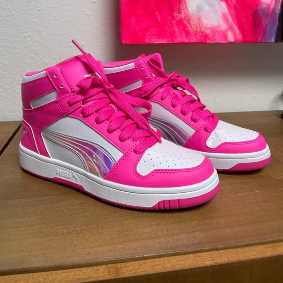 Puma Hot Pink High Tops - Picture 1 of 2